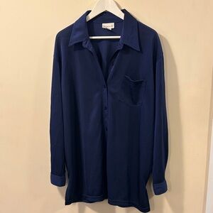 Avenue Navy Button Down Shirt Like New!